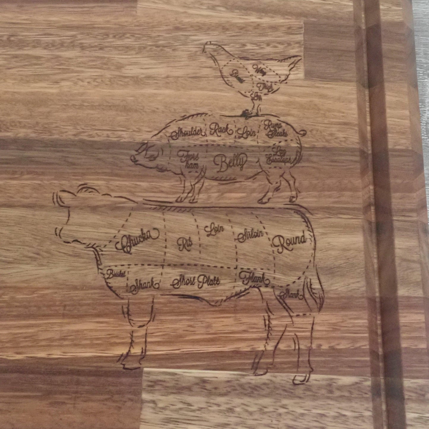 300mm x 400mm Spotted Gum Board - Dad the BBQ Master - Burning Man Designs
